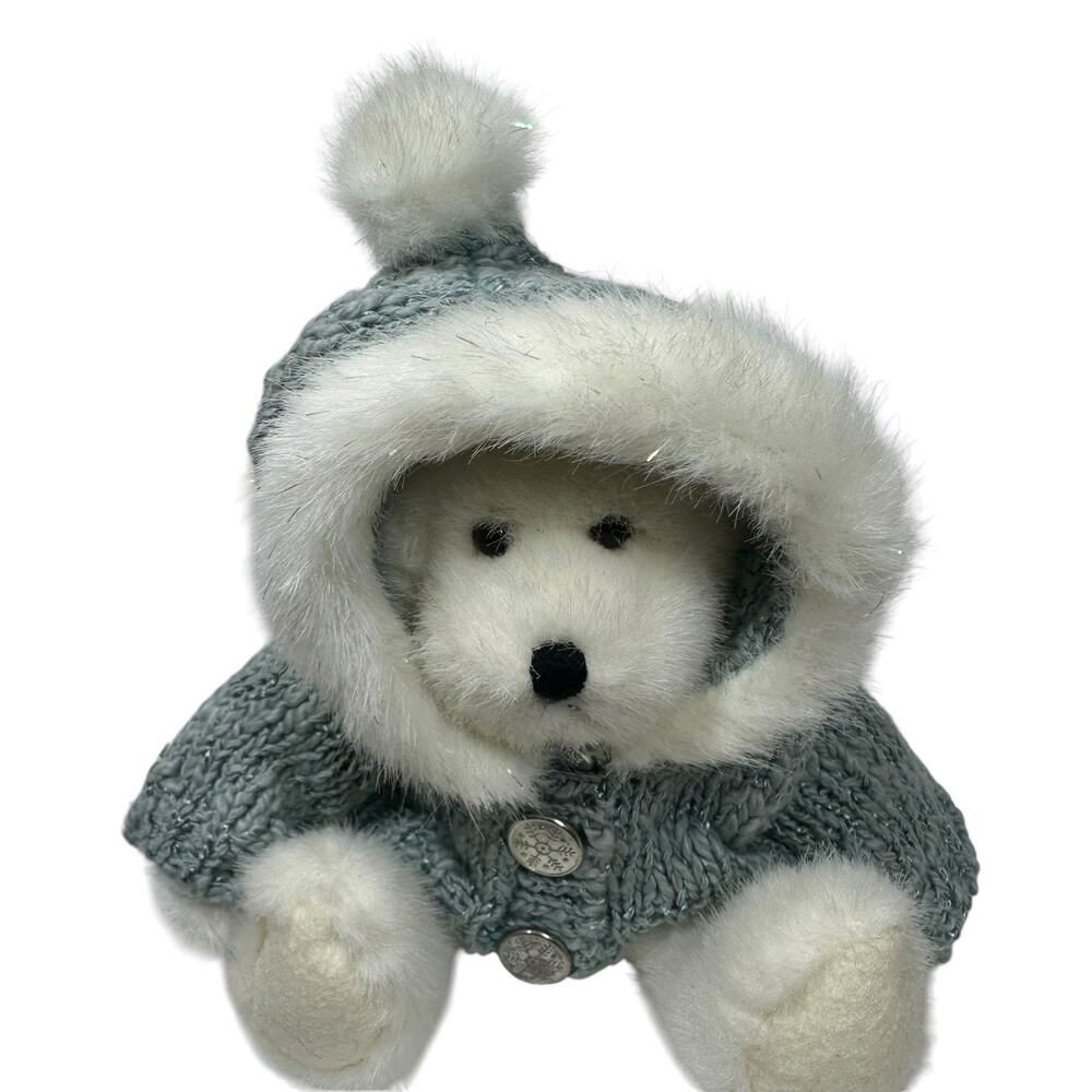 Vtg Boyds Bears TORI SPARKLEFROST 904574 8" White Plush in Winter Sweater 20066